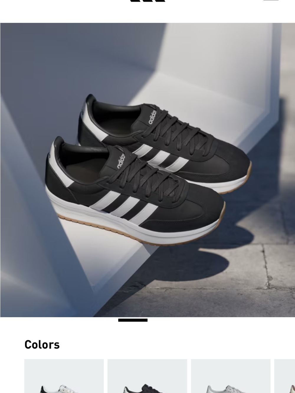 adidas Black and White Women's Retro Runner Sneakers
